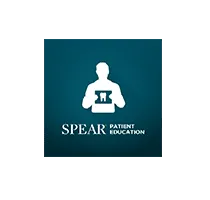 SPEAR Patient Education — Empowering dental learning through visual tools SPEAR Patient Education logo featuring a silhouette holding a dental X-ray image on a teal background